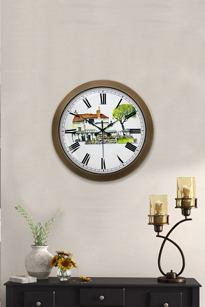 Kasva Concept Gift 36 cm Antique Metal Vintage Home Wall Clock