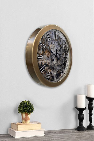Kasva Concept Gift 36 cm Antique Metal Earth Wall Clock