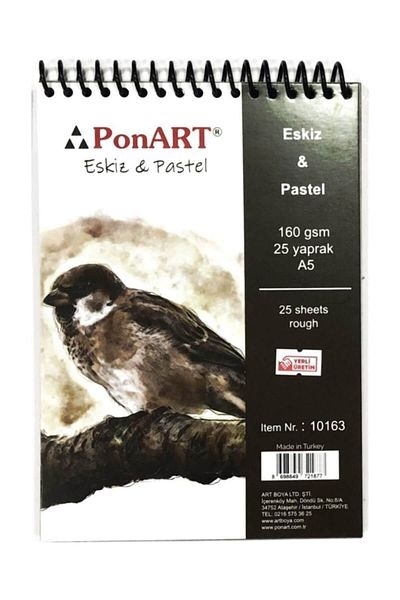 Ponart Sketch & Pastel Block Spiral 160 gr. 25 Pages A5