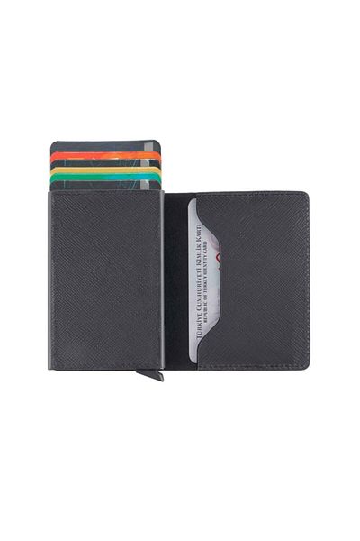 WalSmart Book Safiano Leather Wallet with Smart Mechanism