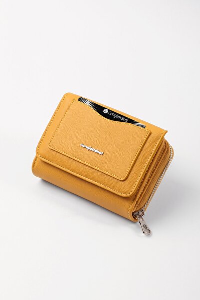 CENGİZ PAKEL Small Size Yellow Women's Wallet