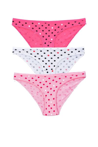 Pemilo Chiloți de bikini cu model mixt pentru damă, pachet de 3