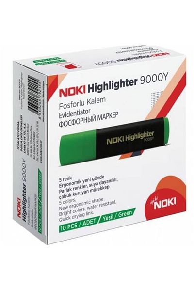 Noki Green Highlighter - Pack of 10 (9000Y)