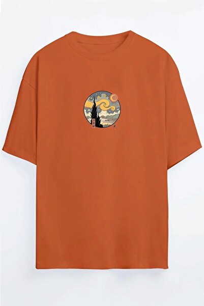 AFROGİYİM Unisex slika "Zvezdana noć" Oversize kroj T-shirt