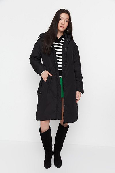 Trendyol Collection Μαύρο Oversize τοξωτό παλτό TWOAW23MO00316