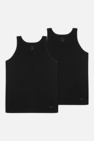 Kom 2-Piece Men's Basic Undershirt, 94% Cotton 6% Lycra