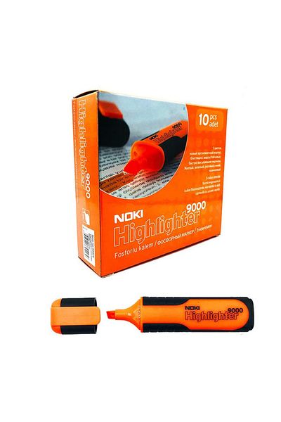 Noki 9000t Highlighter Orange Pen - Pack of 10