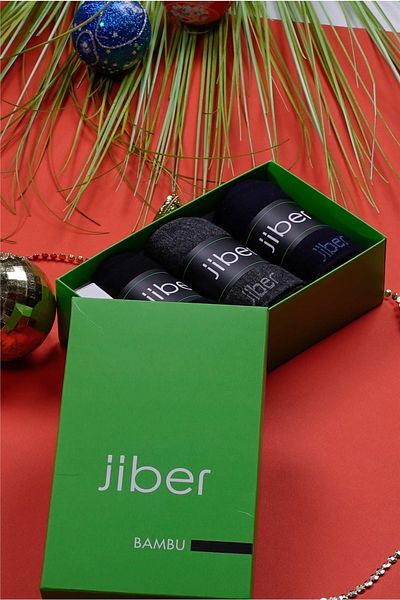 Jiber Мъжки асортимент от 3 чифта дълги бамбукови чорапи 5599
