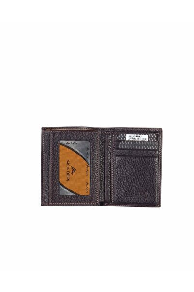 Aka Deri Ανδρικό πορτοφόλι 509 100% γνήσιο δέρμα καφέ