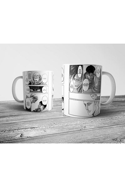 Pixxa كوب Attack On Titan Manga Levi Edwin موديل 4