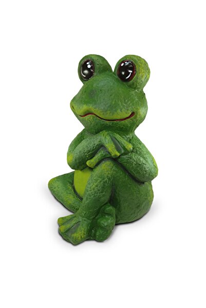 Tual Hobi Sanat Yatan Ve Oturan Kurbağa Heykeli Dekoratif (39x25cm)
