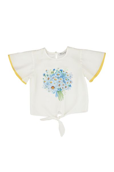 best kids Girl's Ecru Wide Sleeve Blouse
