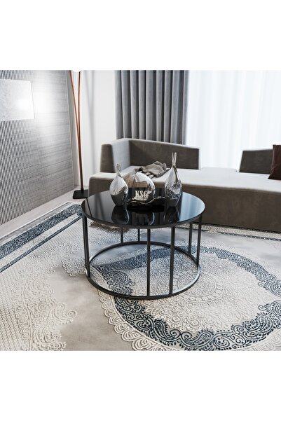 KASGER Siyah Cam Orta Sehpa