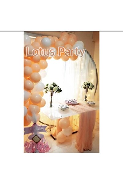 LOTUS PARTY 50 Pieces Balloon Chain Set (Salmon - White Balloon)