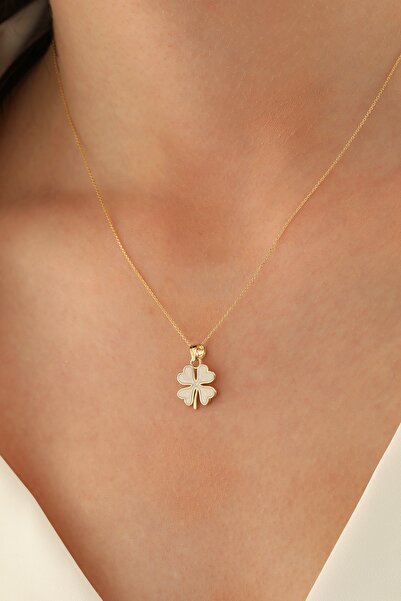 MİLET KUYUMCULUK 14 Ayar Altın Forze Zincir Yonca Kolye