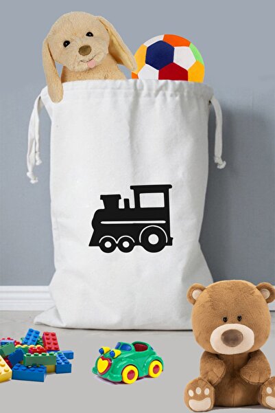 kesesepeti Yıkanabilir Desenli 100% Pamuk Çocuk Oyuncak Dev Düzenleyici Torba...