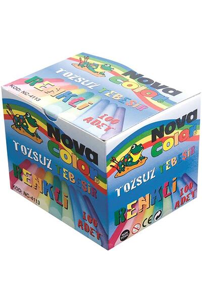 Nova Color Tebeşir 100'lü Renkli Tozsuz Nc-4115