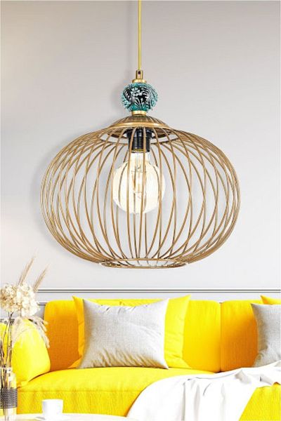 DEDE Single Tikfa Pendant Lamp Chandelier Green Tiled Lighting Design