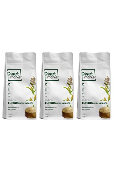 DİYET MARKET Glutensiz Kuskus (iri Mısır Irmiği) 250gr (3'lü Avantaj Paket)