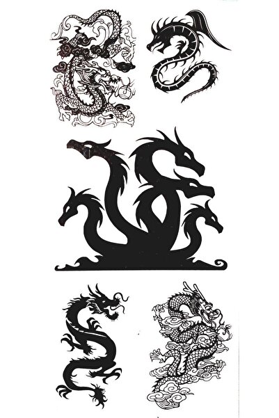 Queentrend Trendonline Ejderha Geçici Vücut Dövmesi