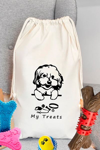 kesesepeti Washable Various Patterned 100% Cotton Dog Storage and Food Organizer Bag - Organizer | perro
