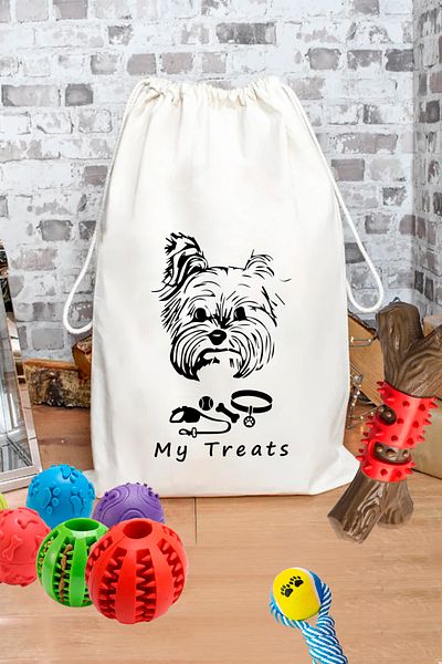 kesesepeti Washable Various Patterned 100% Cotton Dog Storage and Food Organizer Bag - Organizer | perro