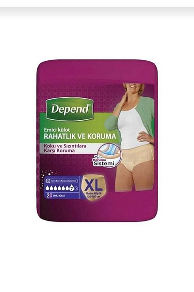 Depend Absorbent Panty Diaper Size Xl 20 Pieces 120 cm -150 cm