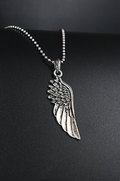 Dukkanka Büyük Boy Kartal Melek Kanat Erkek Top Zincir Kolye