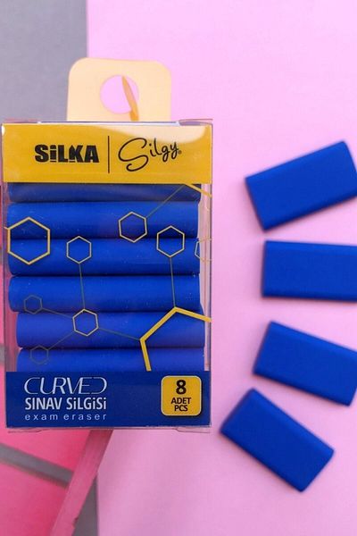 Silka Σετ γόμας 3 τεμαχίων (8 τεμαχίων Curved Exam + 8 τεμαχίων Curved Rainbow + 10 τεμαχίων Neon Eraser)