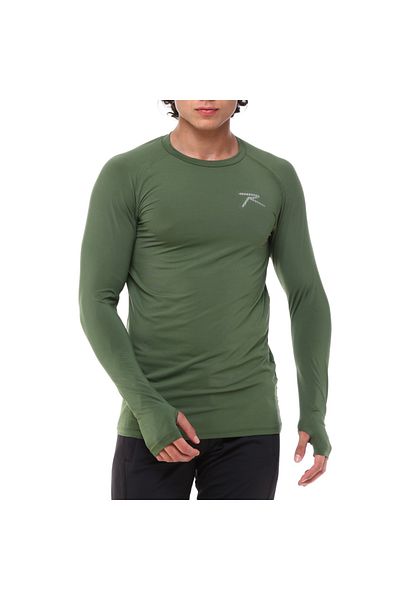 raru Tricou sport Ignıs Khaki cu mânecă lungă pentru performanță tehnică