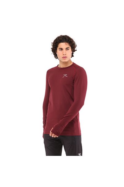 raru Αθλητικό μπλουζάκι Ignıs Claret Red με μακρύ μανίκι Technical Performance