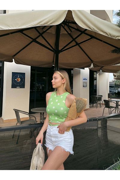 Jose Clothing Γυναικεία μπλούζα με σχοινί μέσης με λεπτομέρεια Crop Zero Sleeve