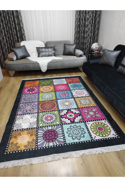 ESPİCAL HOME Dijital Baskılı Yıkanabilir Kaymaz Taban Ince Yazlık Salon Mutfa...