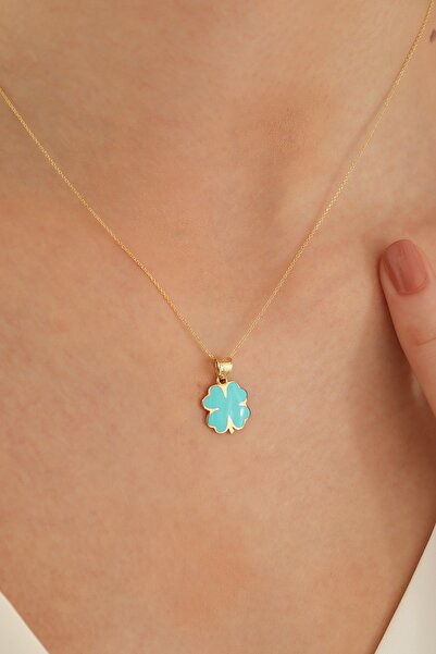 MİLET KUYUMCULUK 14 Ayar Altın Forze Zincir Yonca Kolye