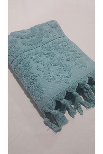 Romans Hand Tied Fringed Hand Towel 50x90 Cm Petrol Blue