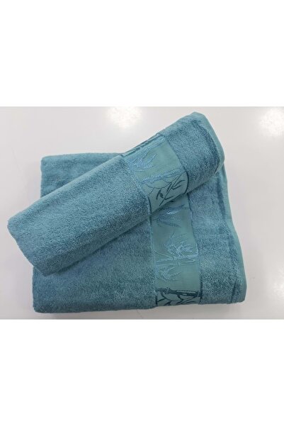 Romans Petrol Blue Bamboo 2-Piece Bath Towel Set