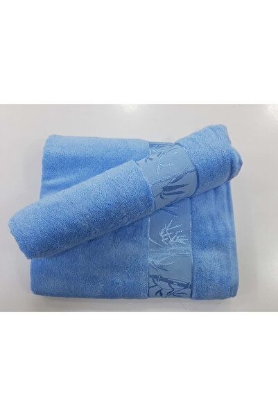 Romans Blue Bamboo 2-Piece Bath Towel Set