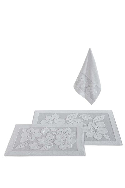 Romans Covoraș de baie Derya 3 buc, gri 0272