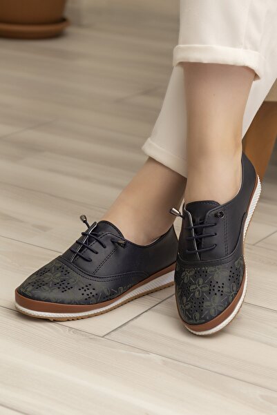 Ewen Tomm أحذية راقصة باليه نسائية يومية ناعمة ومثقوبة بالليزر لتقويم العظام