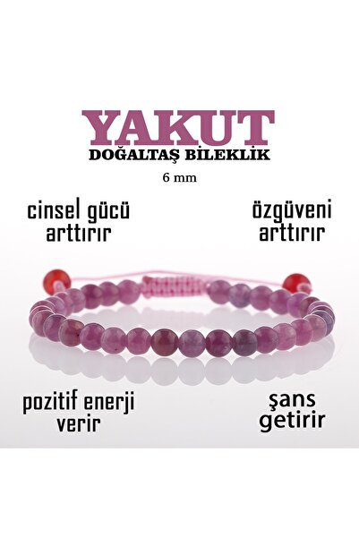 OSMANLI DEĞERLİ TAŞ Sertifikalı Yakut Doğaltaş Bileklik 6 Mm B911