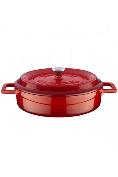 Lava Trendy Cast Iron 24cm Red Flat Pot