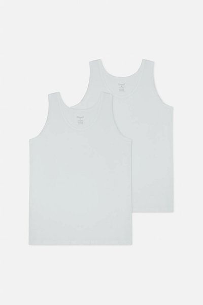 Kom Pack of 2 Solid Color Men's Basic Undershirt, 100% Cotton Undershirt