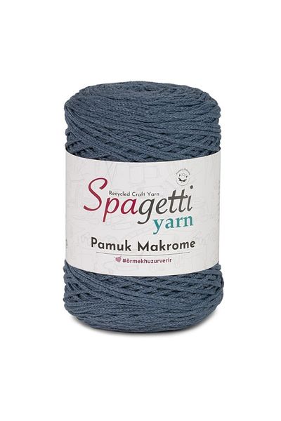 Spagettiyarn Τζιν Μπλε Βαμβακερό Μακραμέ Σχοινί
