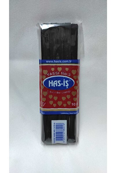 ATMACA TUHAFİYE Has-iş Siyah Orta Yumuşaklık 1cm Lastik 10 Metre Bel Paça Don Lastiği