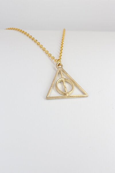 Dukkanka Yadigarları Üçgen Altın Renk Kolye