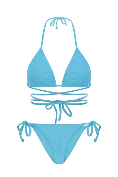 AQUELLA Блакитний трикутний бікіні-комплект