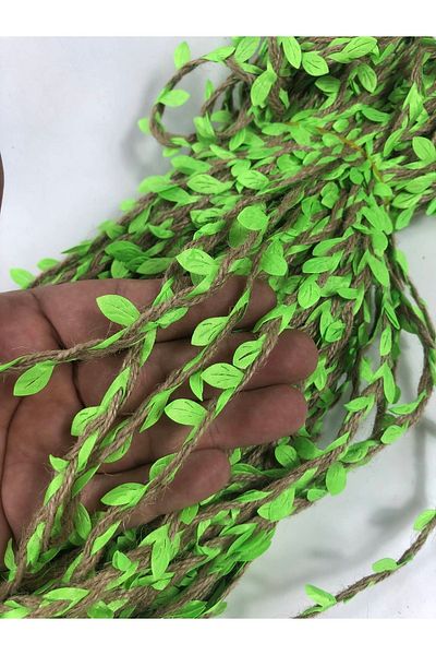 Hobigram Ornament decorativ 5 metri Panglică verde deschis din frunze de paie – Panglică decorativă, design elegant – Decorativ