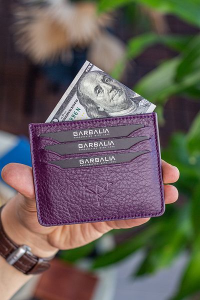 Garbalia Walteria Mini Unisex Plum Colored Card Holder