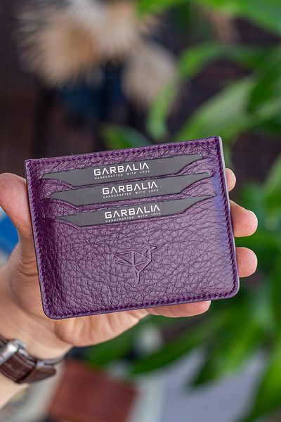 Garbalia Walteria Mini Unisex Plum Colored Card Holder