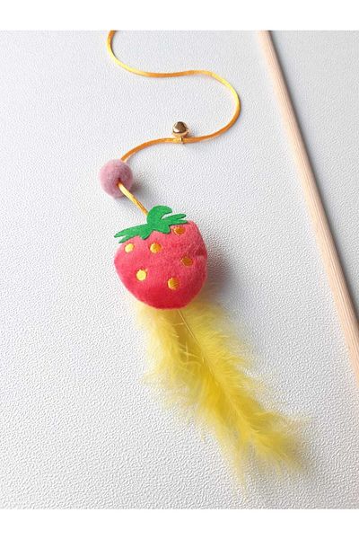 Be Cat Cat Fishing Rod Plush Strawberry Toy with Bells and Furries